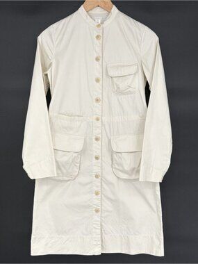 Dosa Women's Cotton Chore Dress Size 1 (XS) Cream Lagenlook Minimalist Neutral